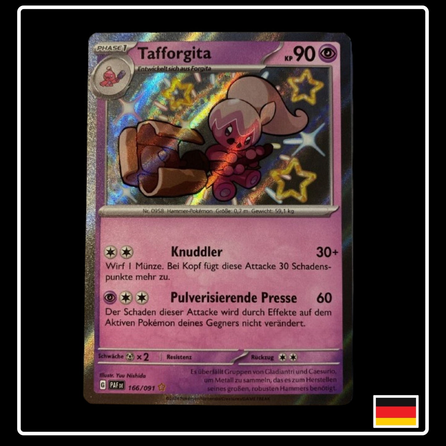 Shiny Tafforgita Pokemon Karte 166/091 aus Paldeas Schicksale