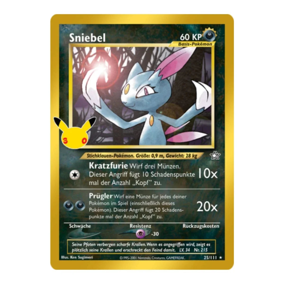 Sniebel HR 25/111 Pokemon 30 Jahre