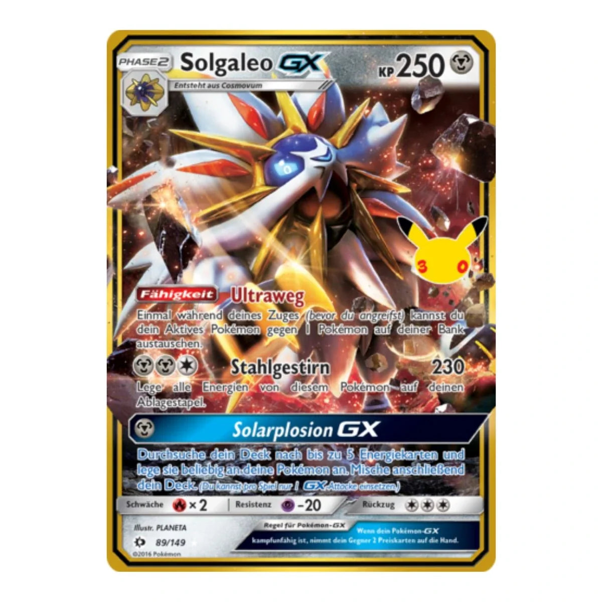 Solgaleo GX 89/149 Pokemon 30 Jahre