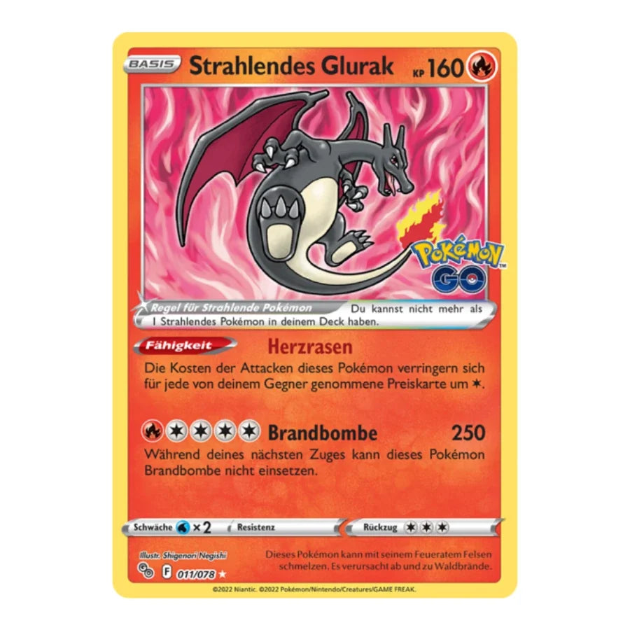 Strahlendes Glurak UR 011/078 Pokemon GO
