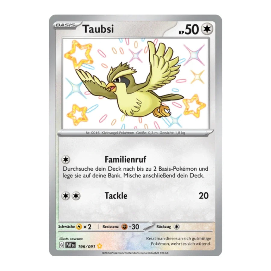 Taubsi Shiny 196/091 Paldeas Schicksale