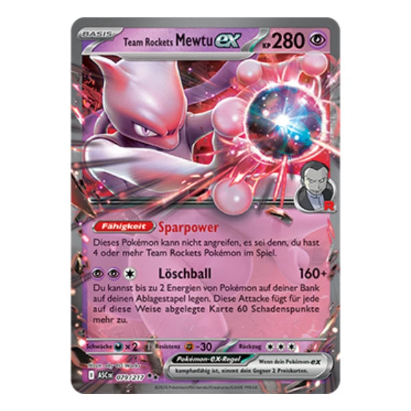 Team Rockets Mewtu ex 079/217 Pokemon Erhabene Helden