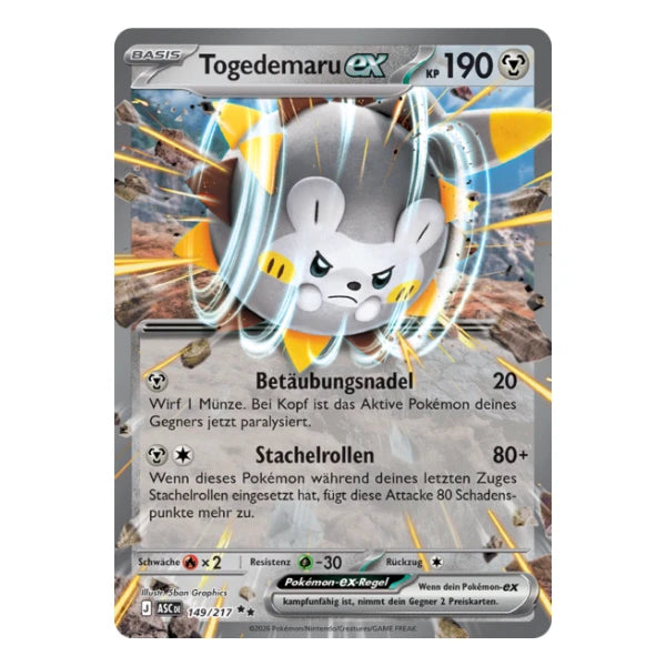 Togedemaru ex 149/217 Pokemon Erhabene Helden