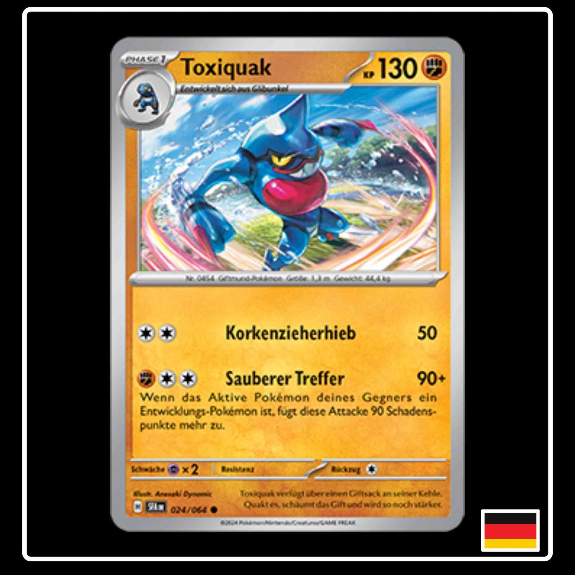 Toxiquak 024/064 Pokemon Karte aus Karmesin und Purpur Nebel der Sagen