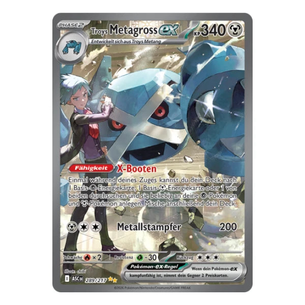 Troys Metagross ex SIR 289/217 Pokemon Erhabene Helden