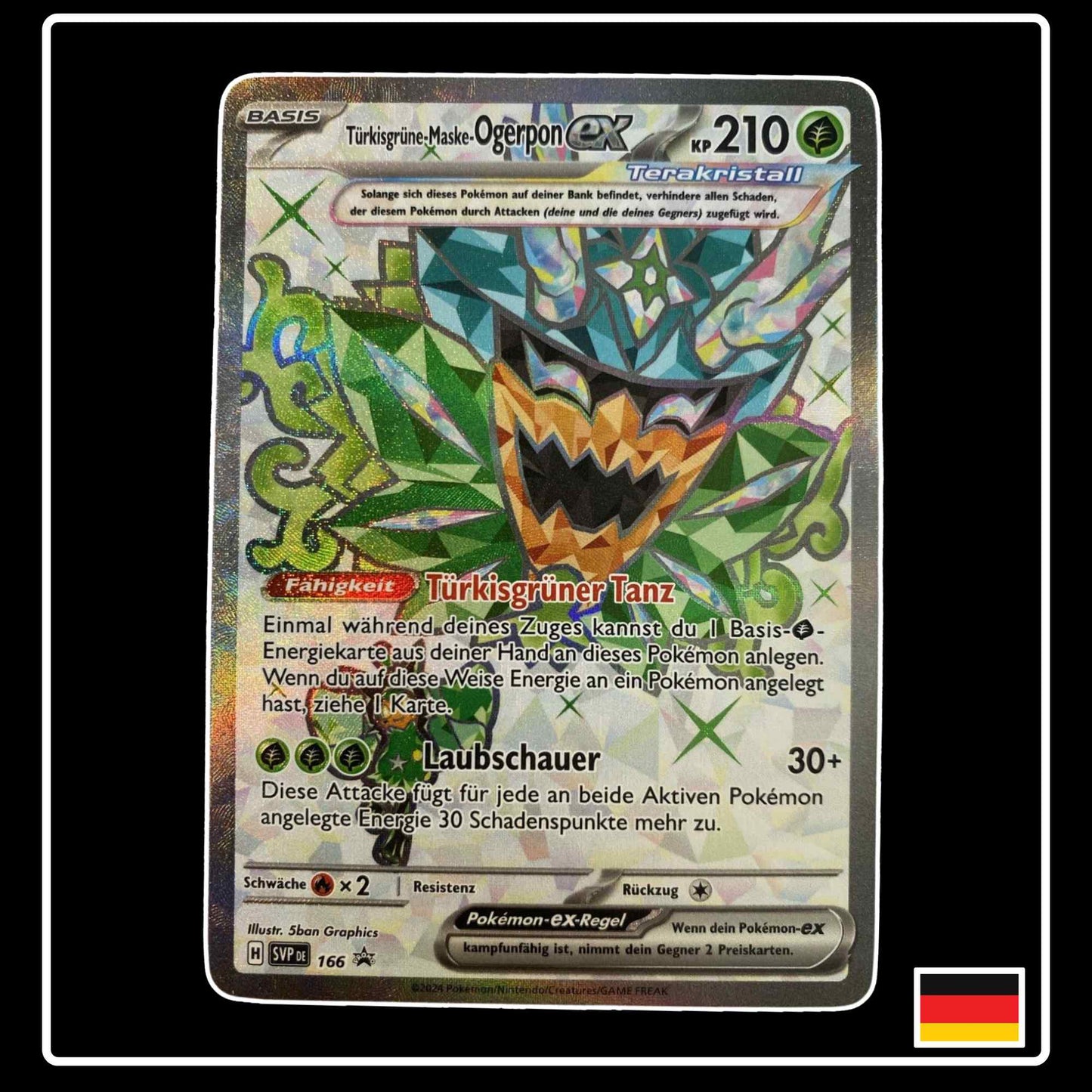 Türkisgrüne-Maske-Ogerpon ex Full Art SVP DE 166 Pokemon Promo