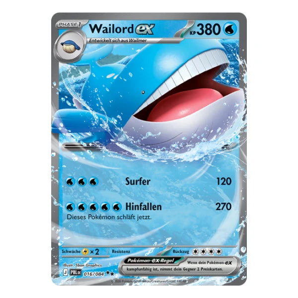 Wailord ex 016/084 Pokemon Dunkelnacht 