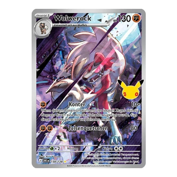 Wolwerock IR 138/128 Pokemon 30 Jahre