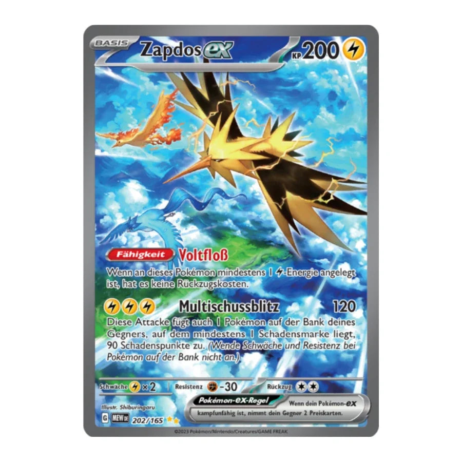 Zapdos ex SAR Deutsch 202/165 Karmesin & Purpur 151