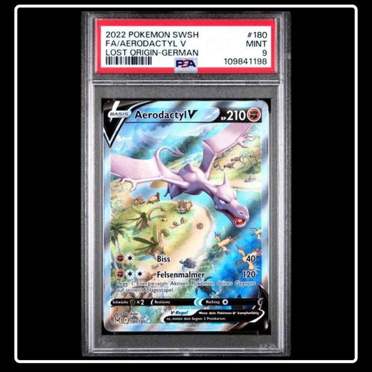 Aerodactyl V Alt Art 180/196 Pokemon Verlorener Ursprung PSA 9